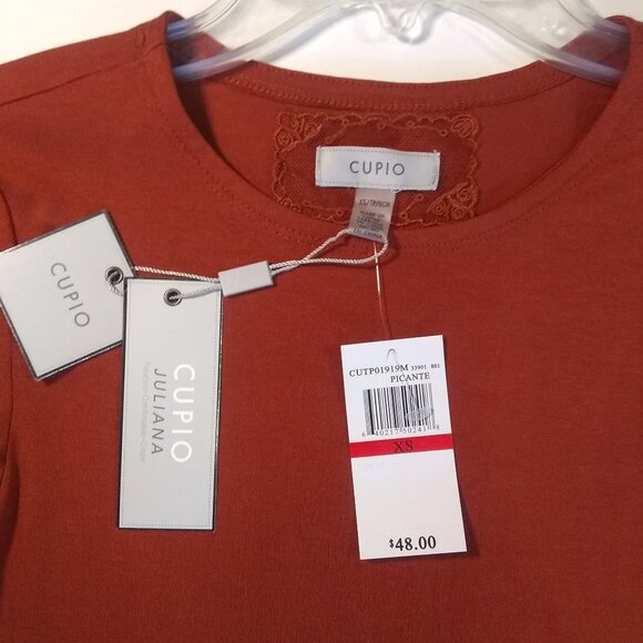 ✨ Cupio Juliana Fitted Blouse XS Picante Long Sleeve  (NWT) – MSRP $48 ✨ - Picture 1 of 13